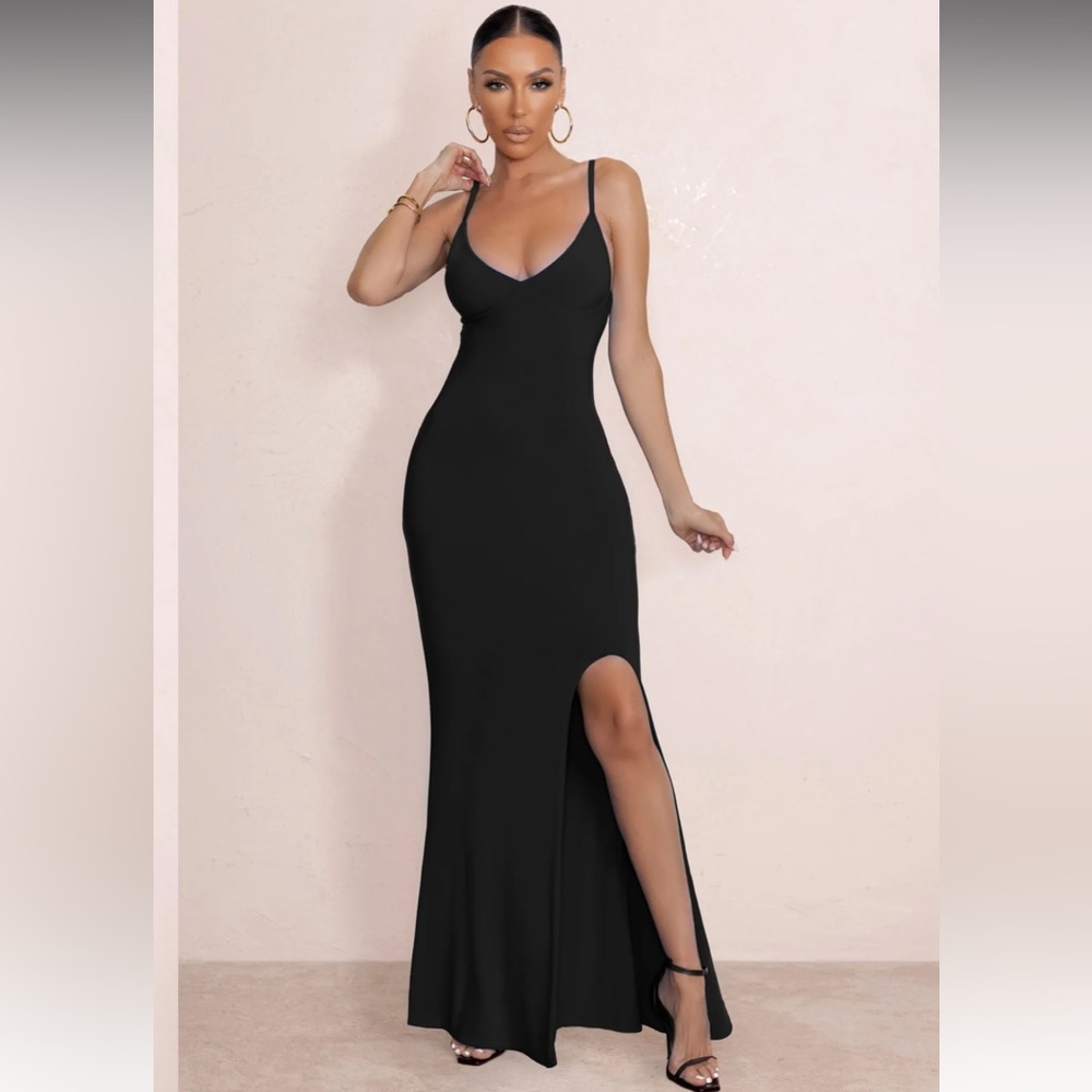Club L London Love Shy Black Dress